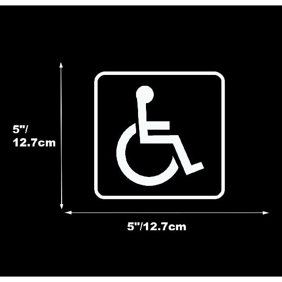 Handicap Handi Cap Sticker Wheelchair Disabled Window Parking Decal Window Bumper Decal Sticker Suitable for Cars, Trucks 5inch White 2PCs