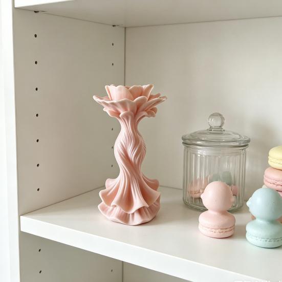 3D Printed Elegant Twisted Dress Figurine, Small Rose Flower Statue for Living Room, Bedroom, Shelf, TV Cabinet Decor