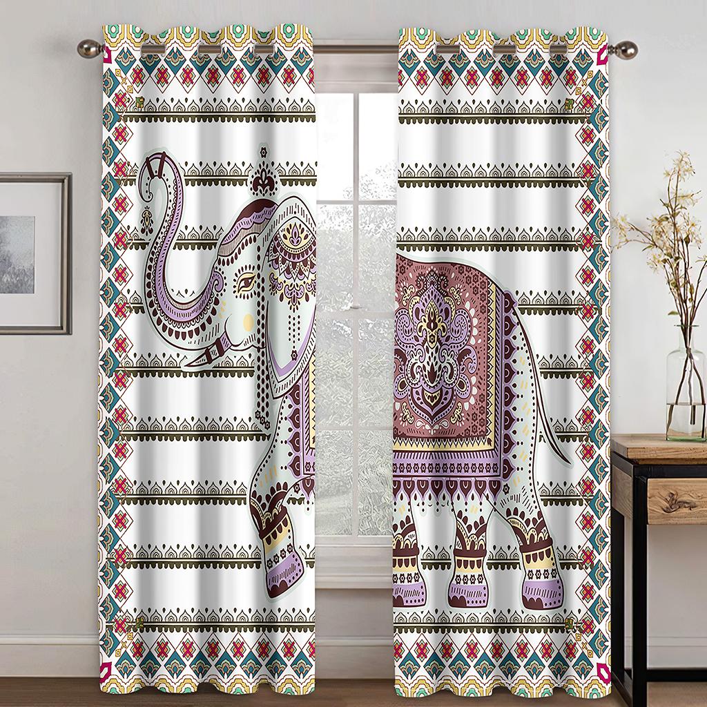 Böhmen Elefanten Fenster Vorhang Schlafzimmer Fenster Vorhänge Wohnzimmer Verdunkelung Vorhänge Cortinas Para La Sala