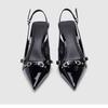 Fashion Summer Women's Sandals Fashion Sexy High Heels Footwear Elegant Slingback Pointed Slip on Party Lady Pumps Shoes Zapatos Mujer