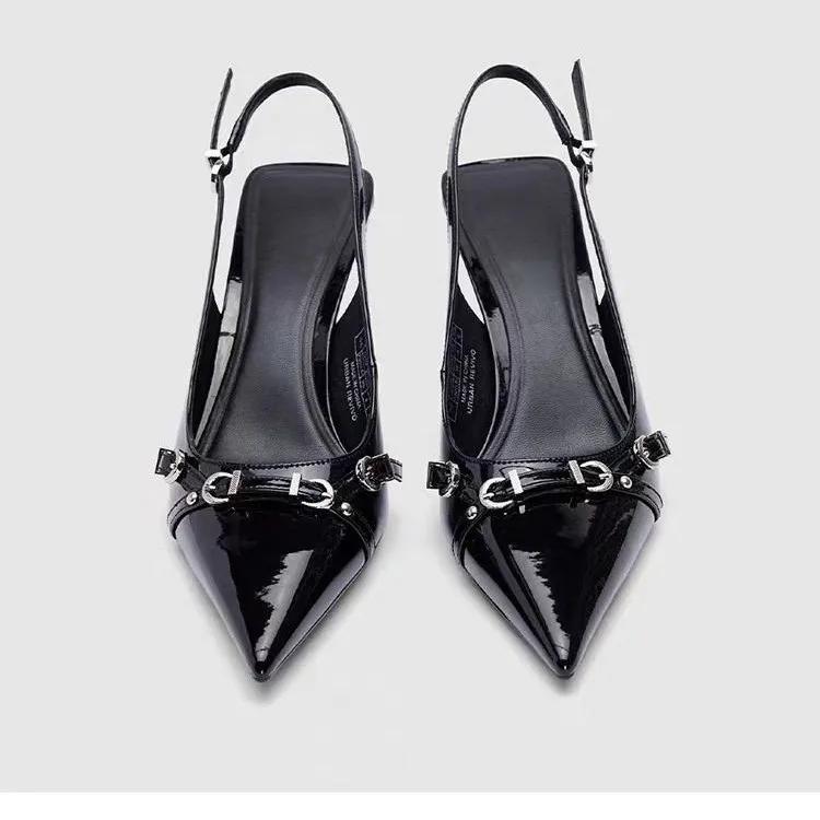 Fashion Summer Women's Sandals Fashion Sexy High Heels Footwear Elegant Slingback Pointed Slip on Party Lady Pumps Shoes Zapatos Mujer