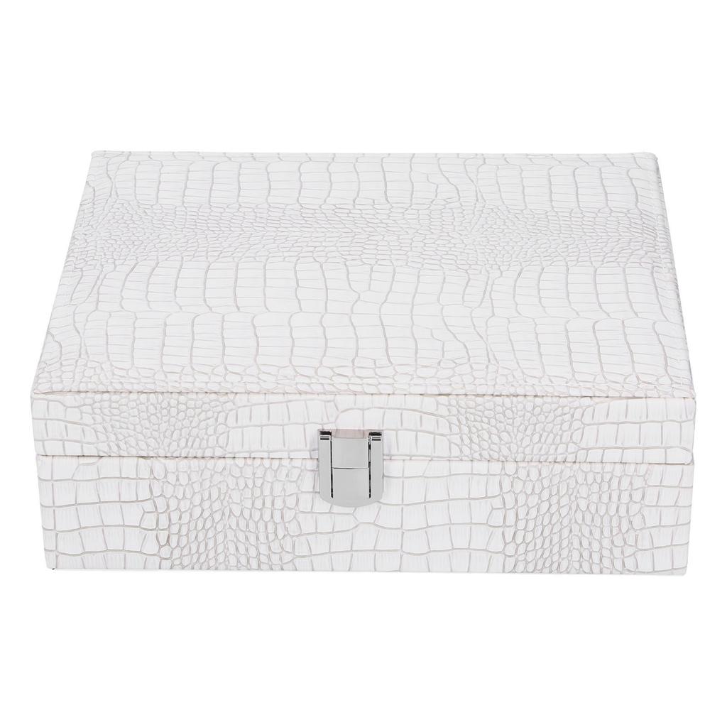 Białe pudełko z wielowarstwową biżuterią ze sztucznej skóry Przenośne pudełko do pakowania do zbierania