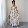2026 European and American Women's Clothing Explosive New Fashionable and Elegant Dress Backless Floral Dress