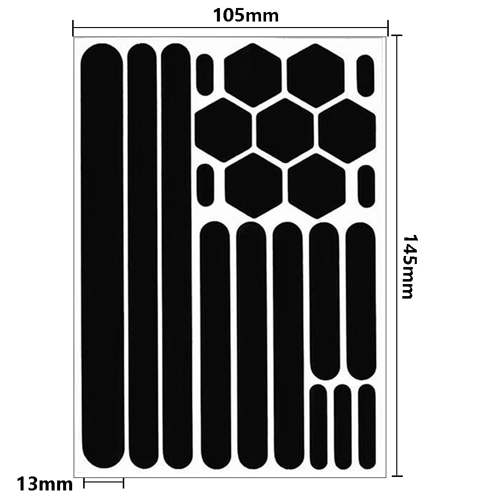 Reflective Sticker, Reflective Tape, Reflective Sticker, Set of 2, Black,