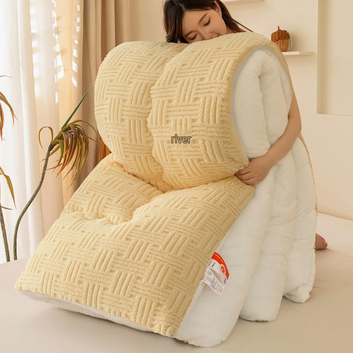 Cozy Lambswool Jacquard Winter Quilt Blanket for Dorms 100x150cm - 1 lb