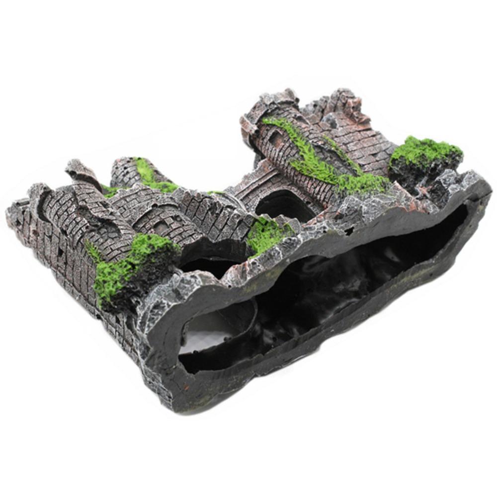 Artificial Castle Shape Fish Tank Ornaments Ancient Aquarium Cave Building Decoration  Fish Tank