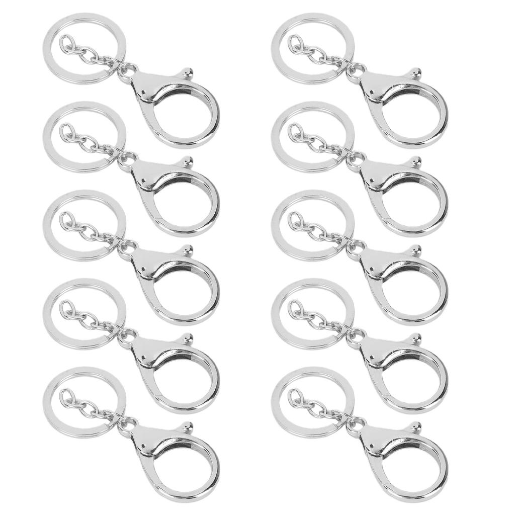 10Pcs Key Chain Plating Non Fading Simple Keychain Bag Buckle Lobster Clasp Hook(Antique Brass )