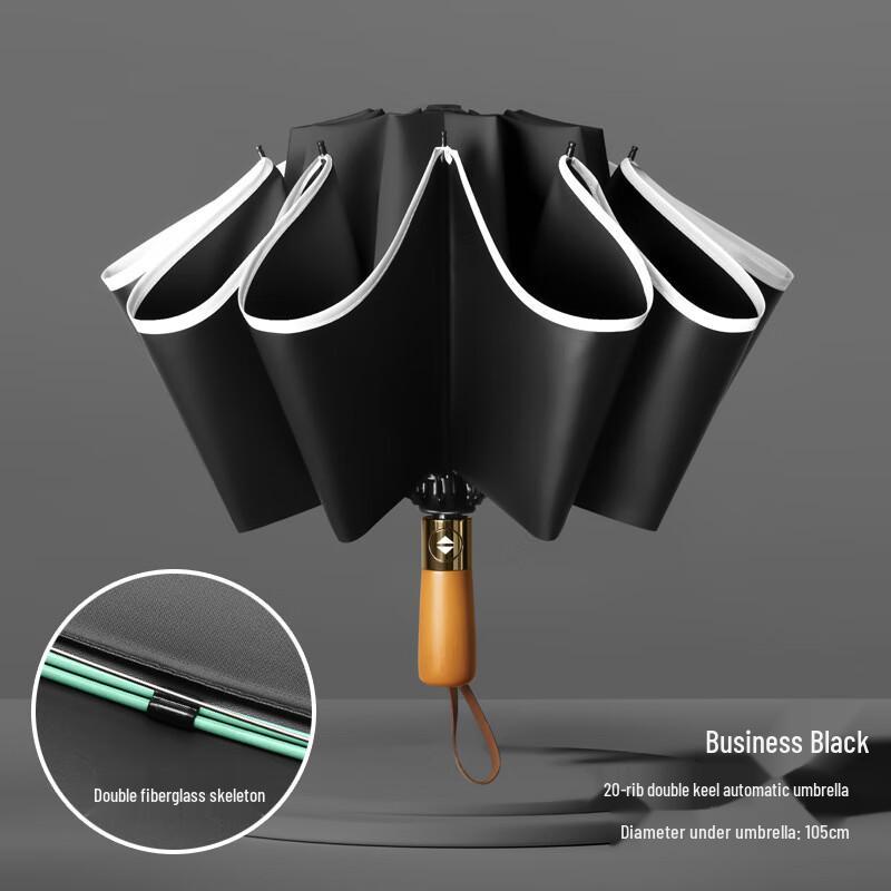 Xinyuxuan Wooden Handle 10-Rib Reverse Folding Umbrella