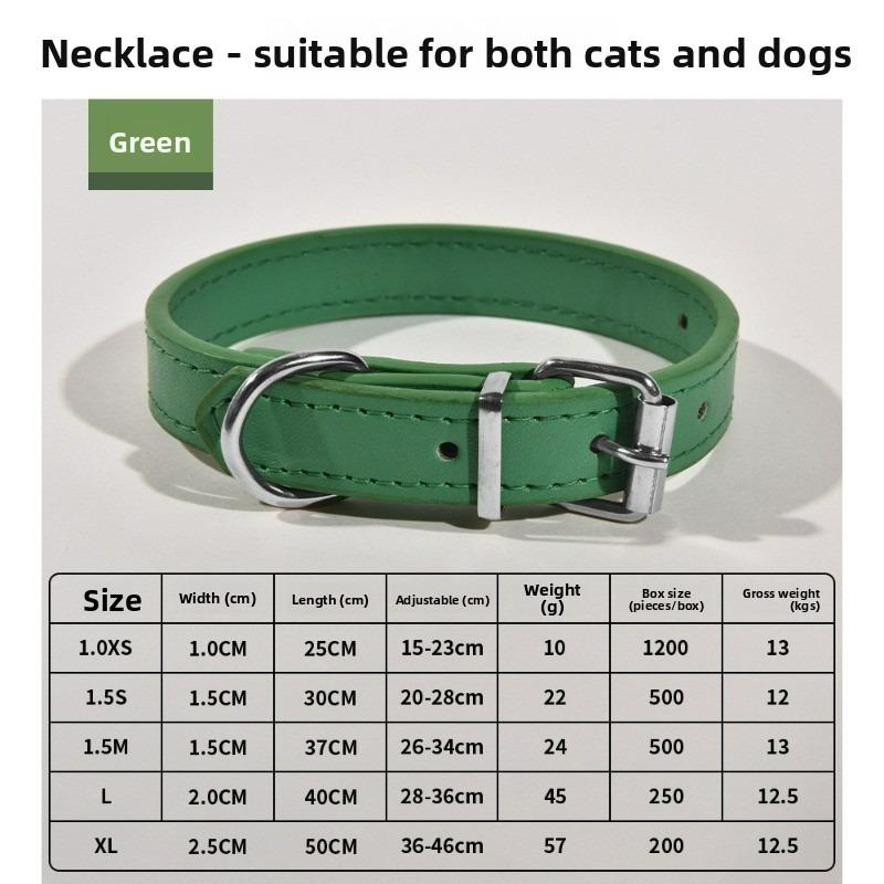 Pet Collar Large Dog Chain Waterproof and Wear-resistant Dog Cat Collar PU Leather Medium and Small Dog Bell Collar