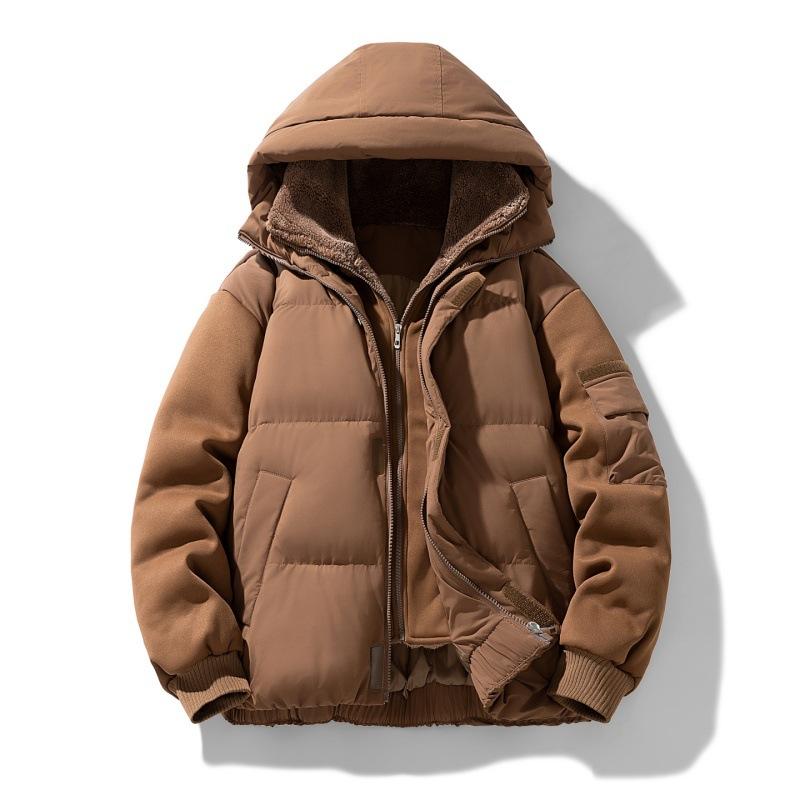 

Поддельные Двойки Хлопковые Пальто с Капюшоном для Тепла L дубильная кора