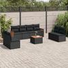 VidaXL Garden Lounge Set 9 Pcs with Cushions Black Braided Resin 3259976
