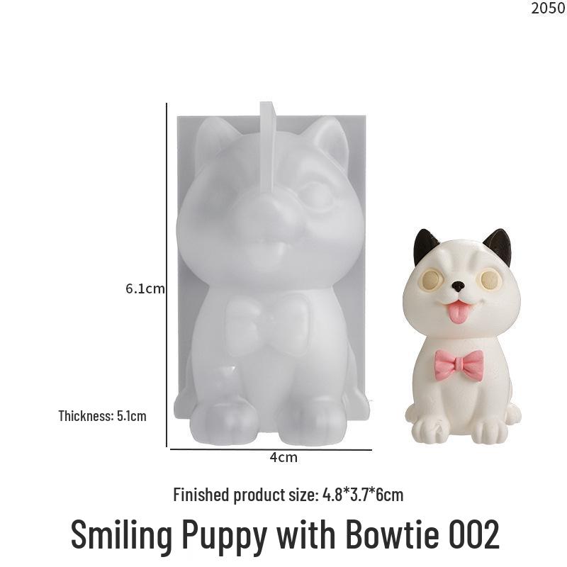 Silikonform für DIY-Katzen-, Husky-, Französische Bulldoggen-, Golden Retriever-Kerzen- und Schlüsselanhänger-Ornamente