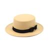 New Artificial Wool Jazz Felt Flat Top Hat Autumn Winter For Women's Felt Wide Brim Fedora Hat Gorros Mujer Invierno Top Hat