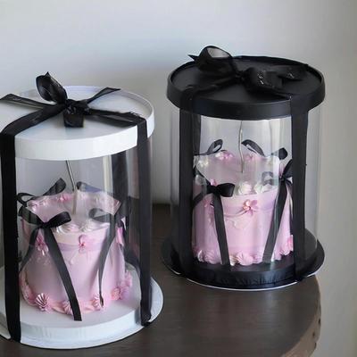 Plastic Packaging Boxes Transparent Large Cake Packaging Box Bouquet Protective Boxes Simple Gift Box Party Supplies