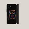 Cute Owl Phone Case For iPhone 6,17,16,15,14,13,12,11 Plus,Pro Max,XS,X,XR,SE,Mini,8,7,Soft Silicone Black Cover