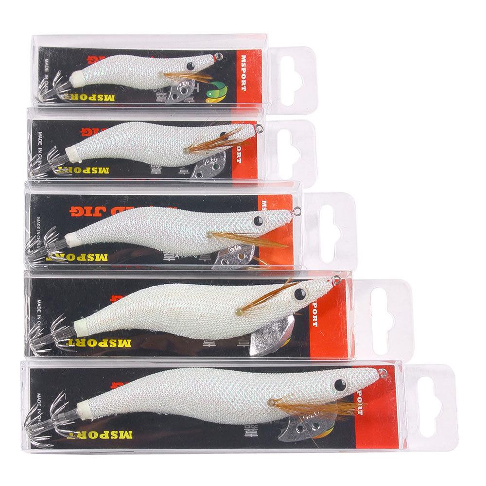 White Luminous Squid Hook Bionic Shrimp Bait for Sea Fishing