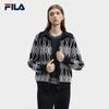 FILA Women's Geometric Jacquard Lapel Knit Cardigan