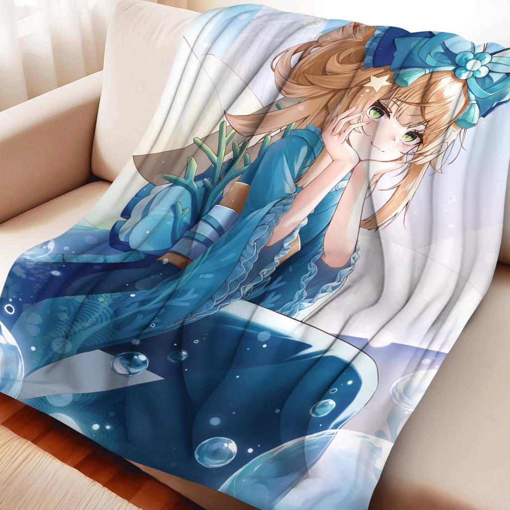 Cartoon Kirara Hutao Layla Flanelldecke Wärme Weich Anime Huohuo Elysia Glühwürmchen Nickerchen Decke Multifunktionale Dekor Decken