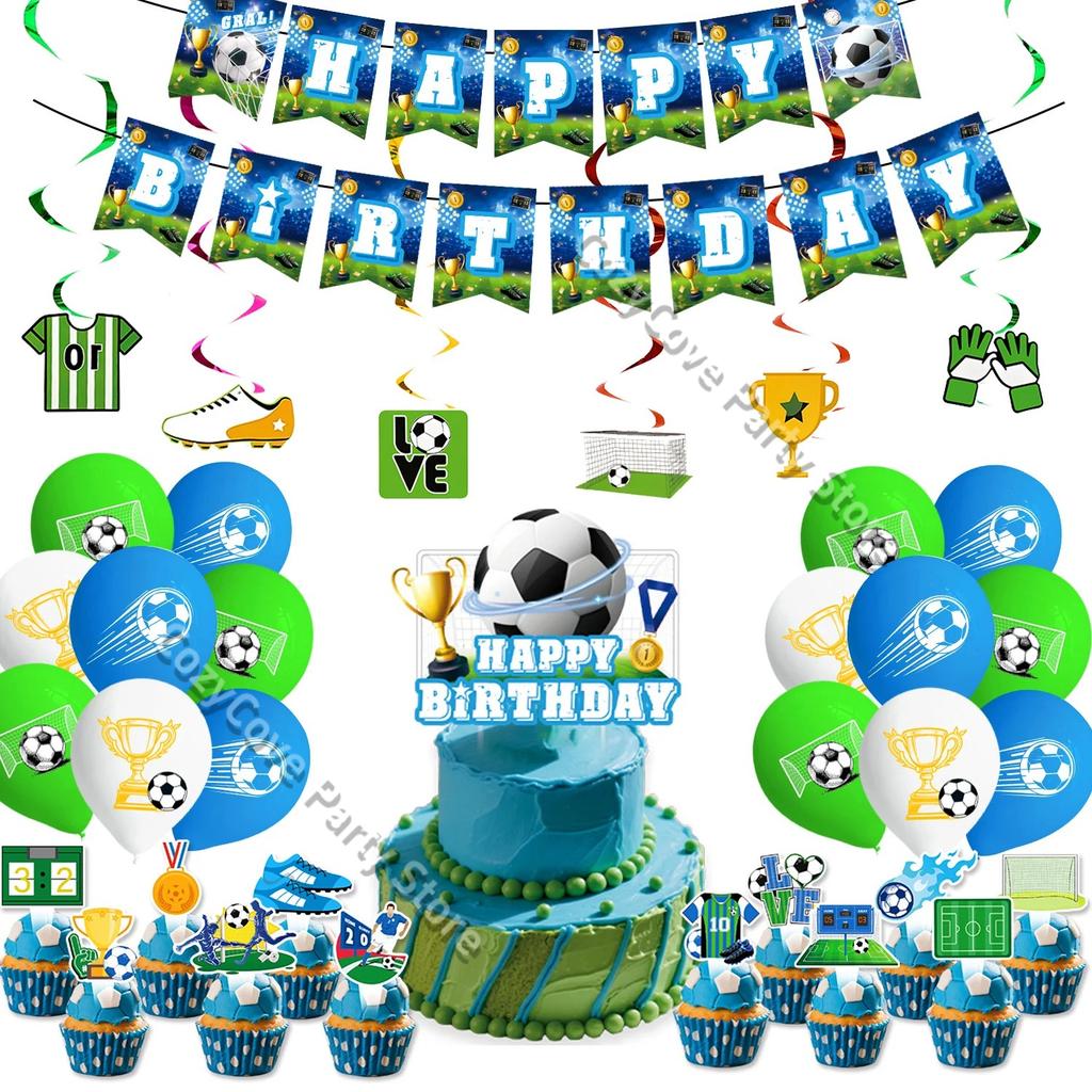 Football Birthday Decorations Soccer Theme Party Supplies Cup Plate Banner Balloons For Kids Boys Party Favor Gifts Photo Props