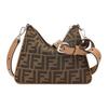 FF After Detachable Adjustable Strap Zipper Closure Polyester Shoulder Crossbody Phone Bag Mini Men's Brown