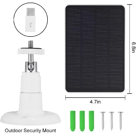 Solar Panel Charger -Weather Resistant, 4W 5V Solar Panel Wall Mounting Low-Power Solar Charging Panel Waterproof for Doorbell Security Camera,Bird