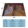 Anime Cat Cute Blankets Fleece Autumn/Winter Animal Pink Glasses Lightweight Throw Blankets for Sofa Outdoor Plush Thin Quilt