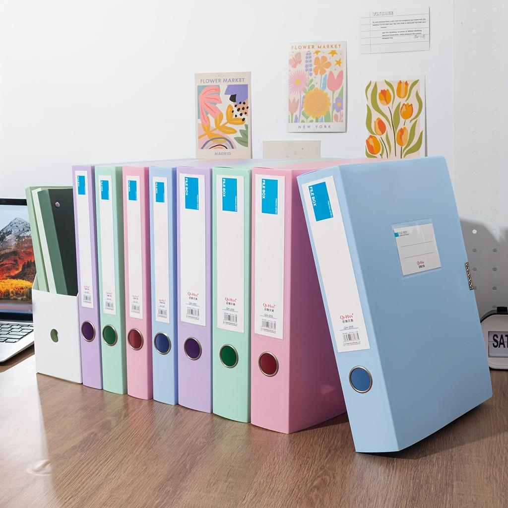 A4 Pastel Plastic File Folders - Heavy-Duty High Quality Document Organizer with Snap Closure, Multi-Color Assortment for Office
