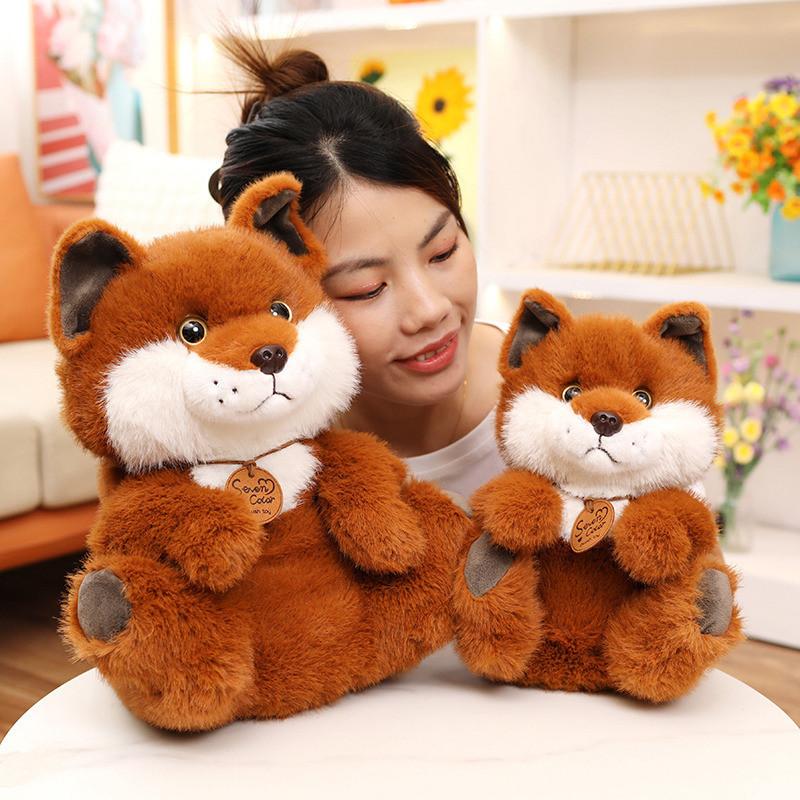 Plush Fox Little Toy Cartoon Stuffed Animal Doll Bedroom Decoration Gift Kids
