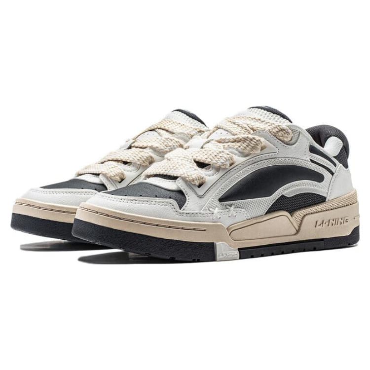 Li Ning Journey V2 Slip Resistant, Abrasion Resistant, Lightweight Low top Skateboard Shoes Women's Ecru AGCT138-4