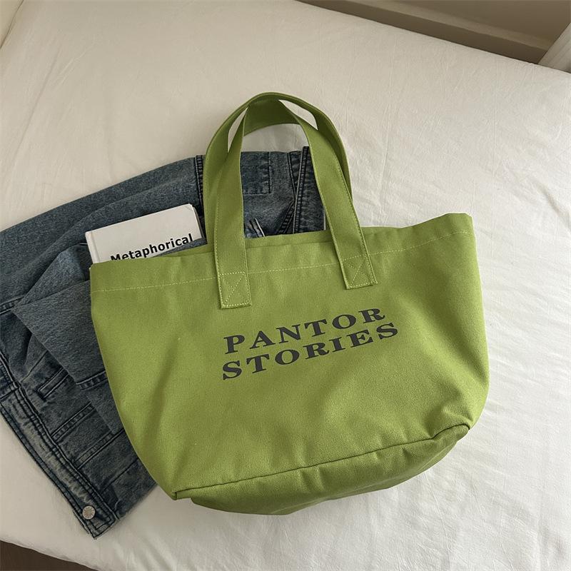

2024 summer new shoulder bag student simple class commuter tote bag casual simple large capacity bag women зелений