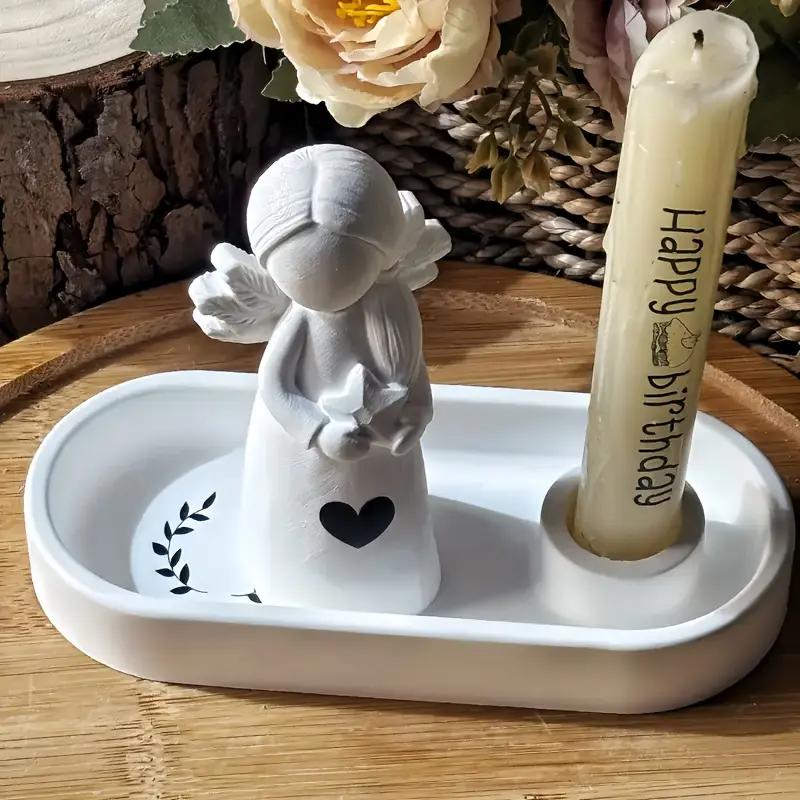 Stereoscopic 3D Angel Candle Mold with Wings Praying Angel Holding Love Holding Star Angel Plaster Silicone Moulds Ornaments
