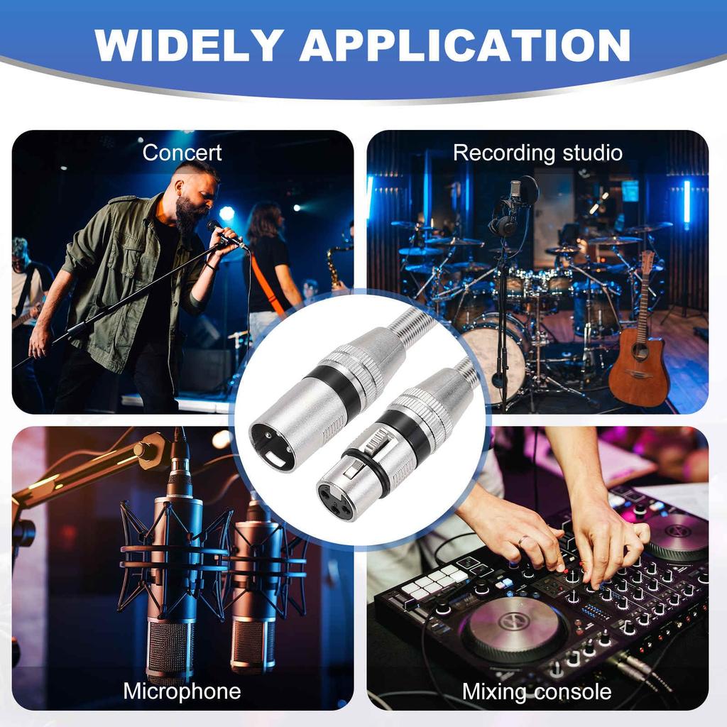 DMiotech XLR To XLR 22AW G OFC Female To Male Microphone Cable Mic Cord Wire Connector for Speaker Mixer Studio PA 1 Foot 20-Pack Cable, 3-Pin System,