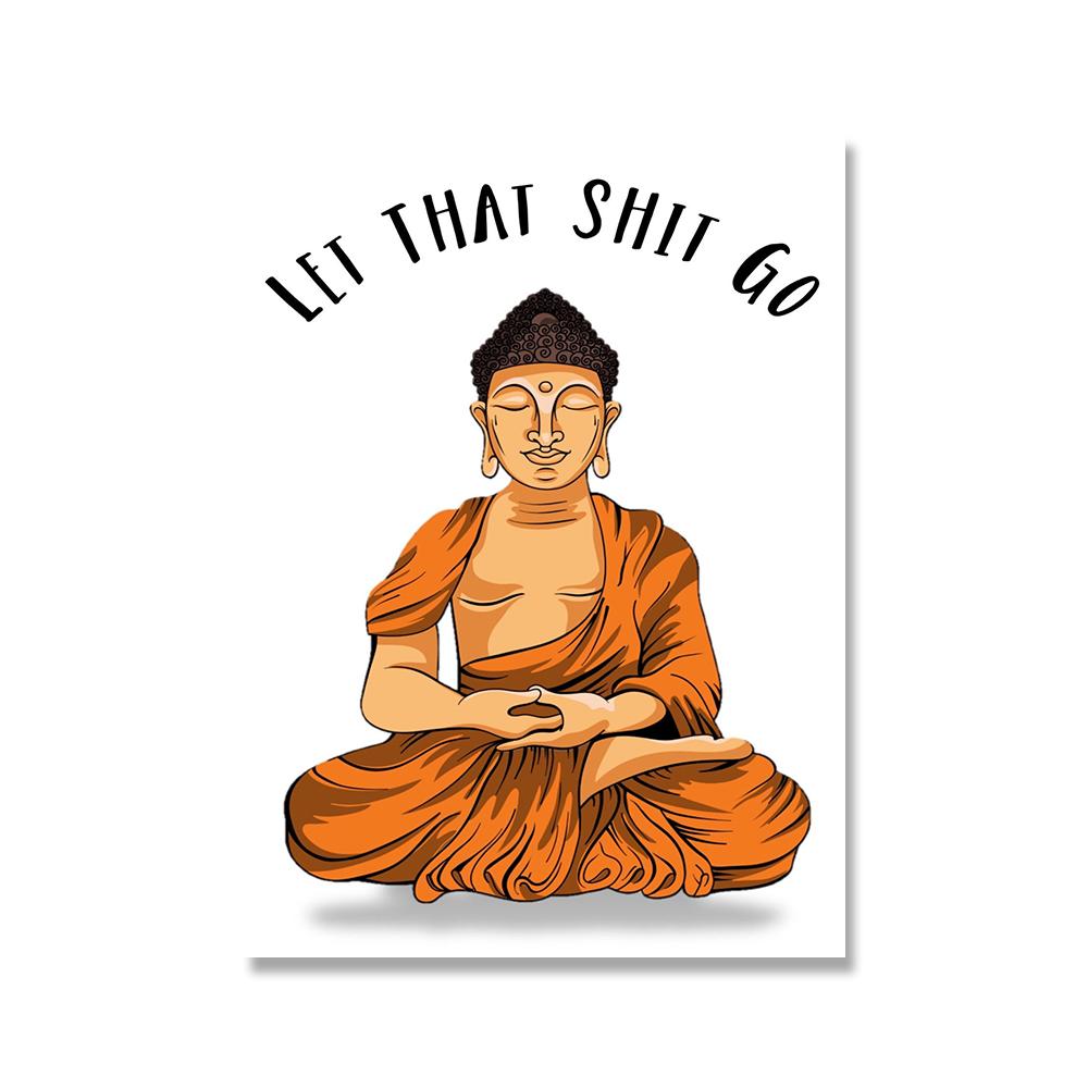 

Забавная надпись Let that Shit Go, вывеска для ванной комнаты, печать на холсте и постер, искусство для ванной комнаты в стиле дзен, настенная картина, декор для ванной комнаты A4 21x30cm No Frame как