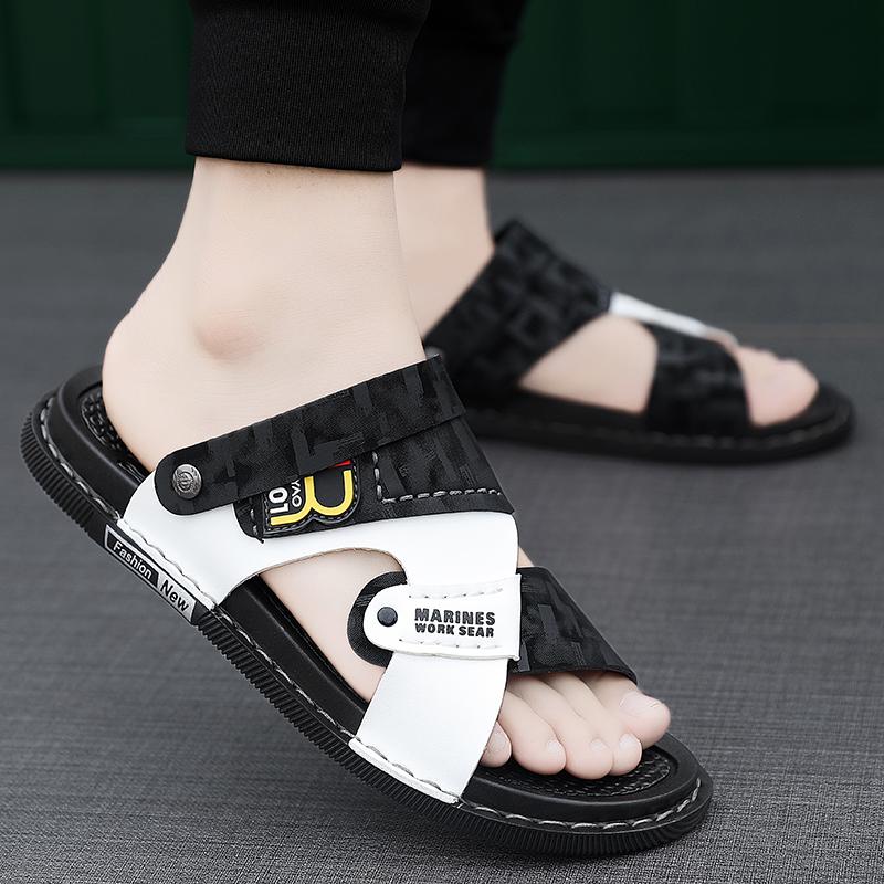Fashion Mens Slippers Summer Casual Shoes Beach Sandals Outdoor Slides Walking Comfort Leather Luxury Designer Fashion Lightweight