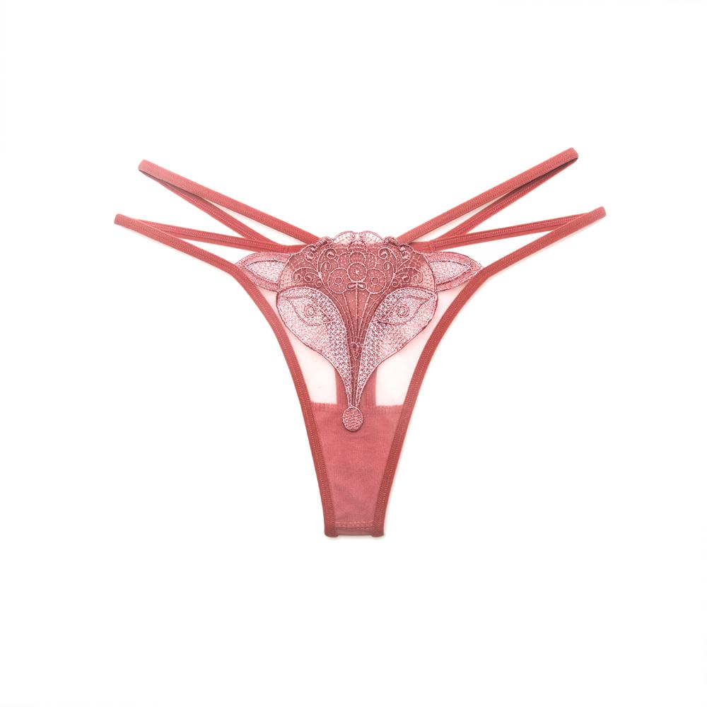 Erotic Panties Women Sexy Embroidery Thongs Transparent Hollow Girls Underwear Bikini Cute G-Strings