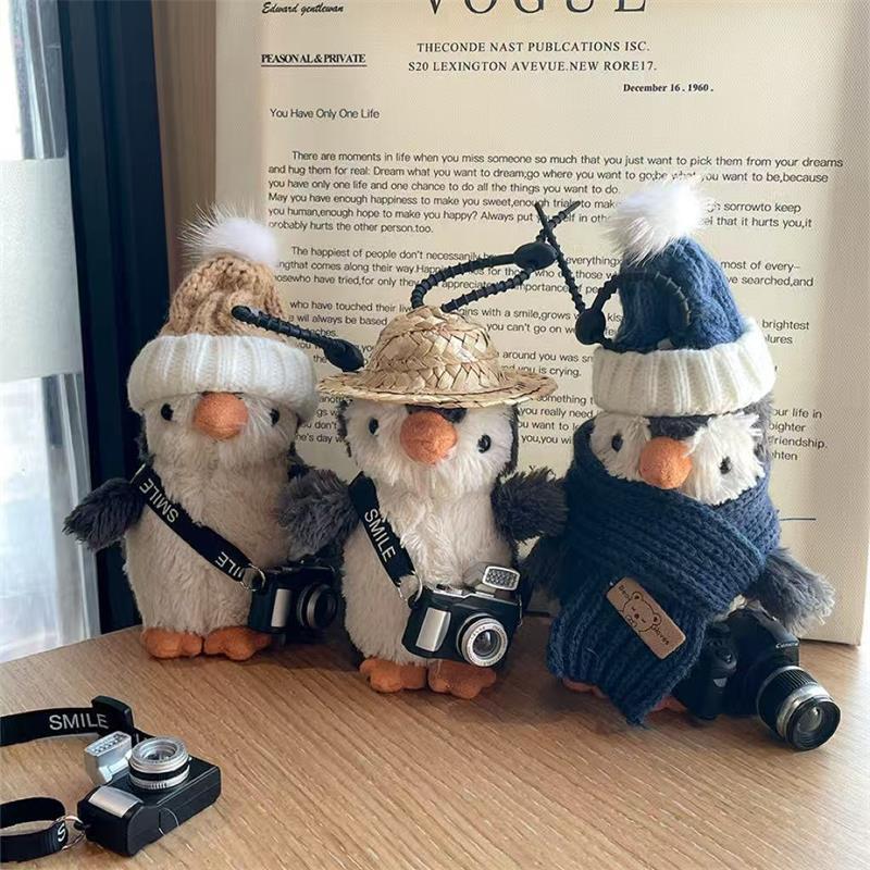 Dibujos Animados Lindo Pingüino Peluche Muñeca Juguetes Llavero Colgante Bolsa Adornos Colgantes Amuleto Mochila Llavero Femenino Regalo de Navidad Cumpleaños