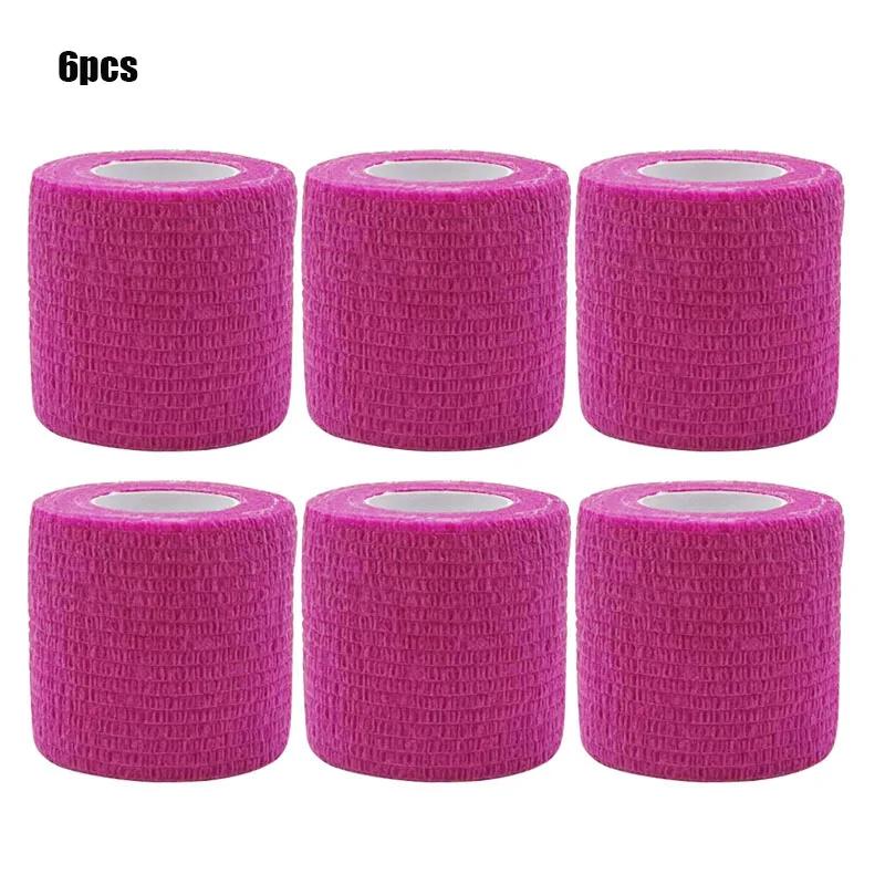 1/3/6/20PCS Sports Self Adhesive Pink Elastic Bandages Anti-slip Athletic Nonwoven Waterproof Elastic Tattoo Bandages Aid Kit