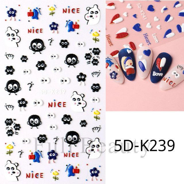 

5D Тисненые наклейки для дизайна ногтей Sun Flower Наклейки для ногтей Гравировка Цветочные слайдеры для ногтей