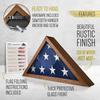 Holz Flaggenvitrine mit Glasfront zur Aufbewahrung von Nationalflaggen Aufbewahrung Dreieckskasten Wohnzimmer- oder Bürodekorationen