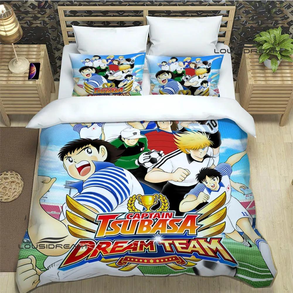 Bedding Set Captain Tsubasa Duvet Cover Pillow Cover Multi Size King Size Duvet Cover Set Customizable, Kids Gift Duvet Cover