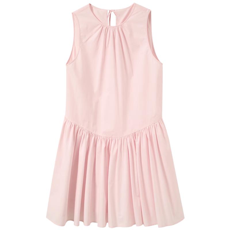Sancai Women s Sleeveless Pure Cotton A-Line Mini Dress S
