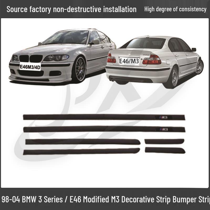 BMW serii 3 E46 (98-04) M3 Modyfikowana Dekoracyjna Pasek Zderzaka Odporny na Zarysowania Samoprzylepny