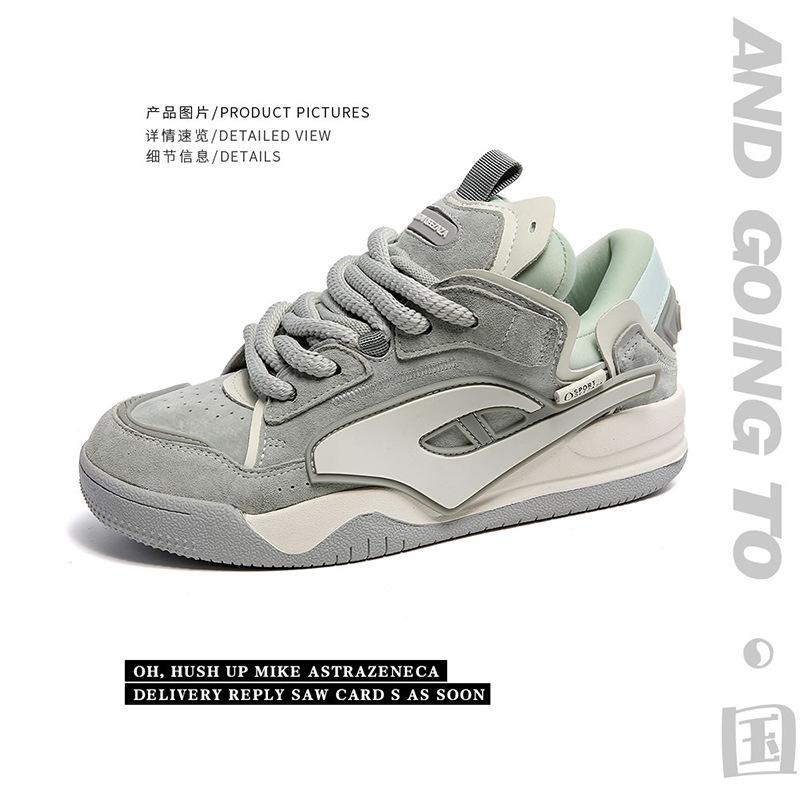 

6010 Selection of the first layer pigskin bread shoes New original design Niche couple shoes Summer casual sports slip Men s shoes 44 sports size