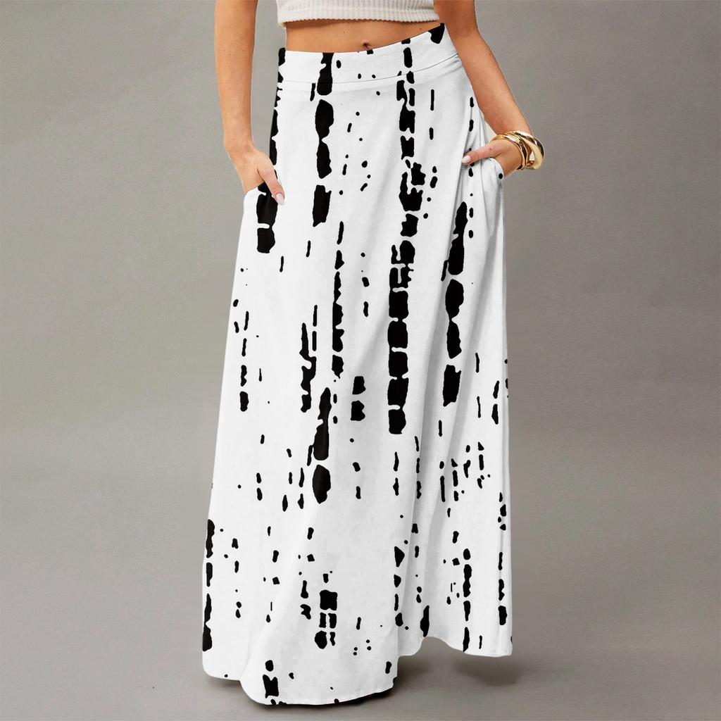 Damen Fließendes Maxi-Kleid Regulär Lässig Sommer Blumenmuster Böhmisch Rock