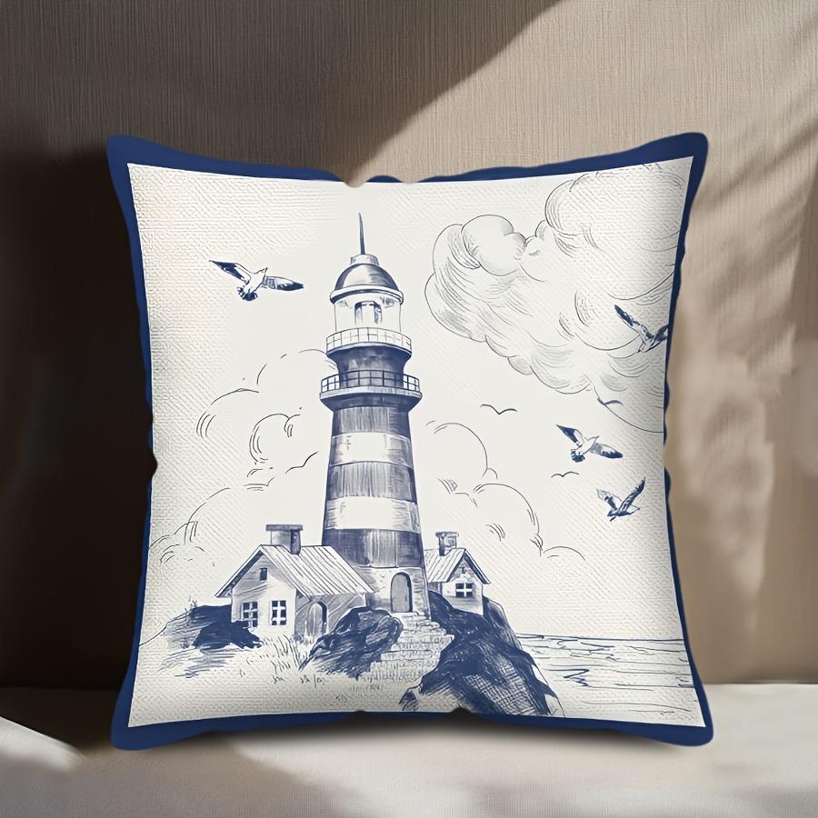Парусный парусник наволочка компас маяк подходит для дивана автомобиля спальни декоративная наволочка на подушку 18x18Inch
