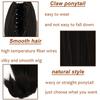 LISI HAIR Women Short Natural Ponytail Wig Clip On Synthetic Fiber Hair Extensions Black Brown Blond Suitable for Party Daily Use