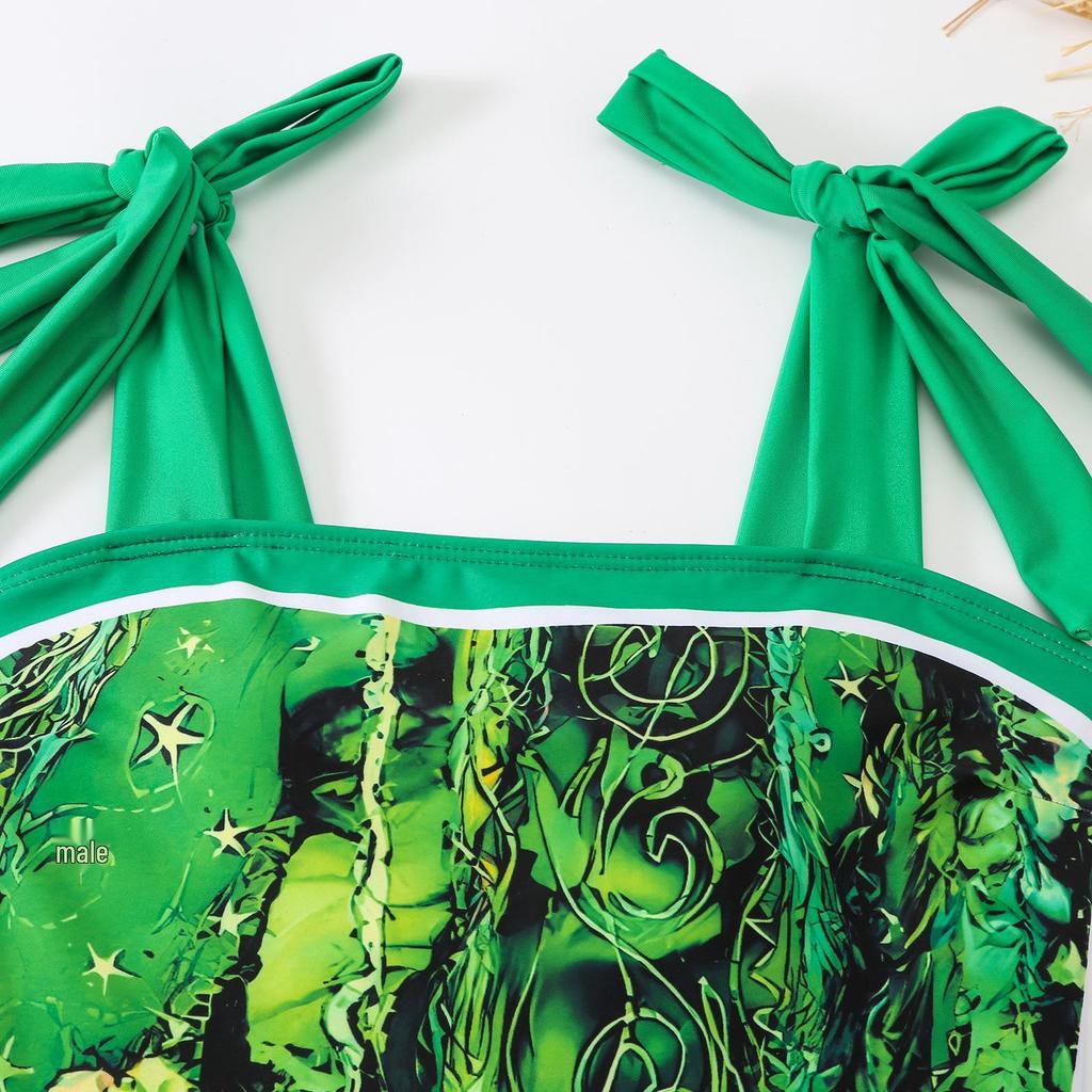 2025 Retro European & American One-Piece Swimsuit with Chiffon Skirt - Conservative & Sexy Design for Women