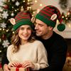 Soft Warm Xmas Knitted Beanie Thick Christmas Pointed Hat Christmas Striped Elf Hat  Holiday Party