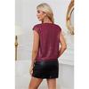 Top in Lavorazione con Paillettes Scollo a V da Donna Senza Maniche Scintillante Casual Camicetta
