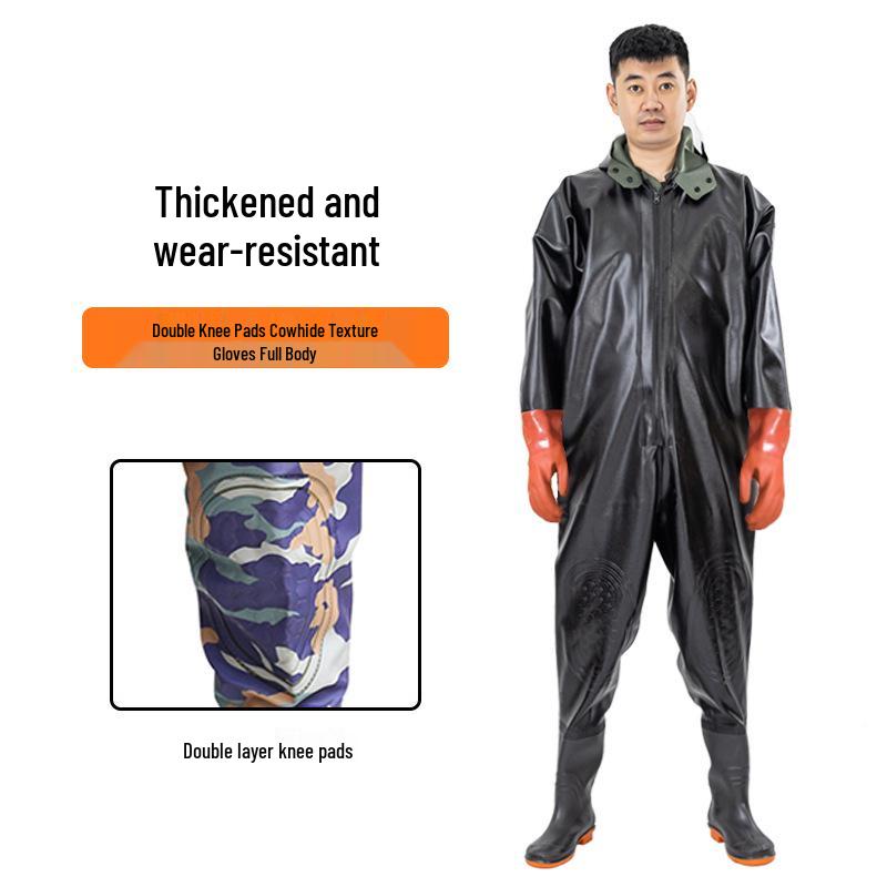 Thickened Waterproof Full-Body Waders: Fishing, Rain, and Lotus Root Digging Suit